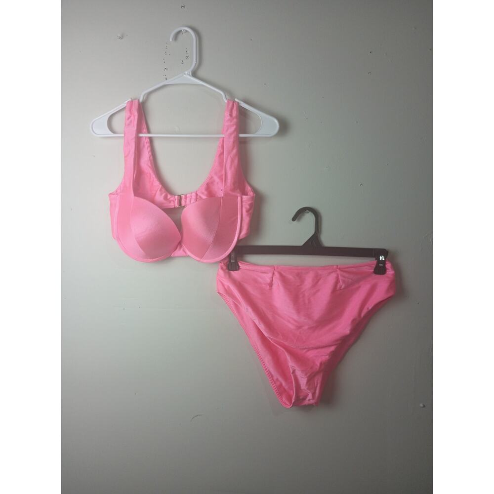 Lovers and Friends Pink Bikini‎ Set Large Top High Waisted Bottoms Swim Beach